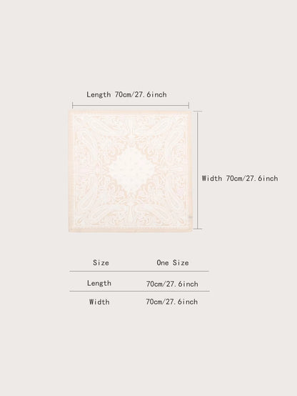 1Pc Simple Printed 70S Square Scarf, New Spring Fashion Bandana for Women, Can Be Used as Belt, Bag Decoration, Ribbon, Headband or Headscarf Bandana,Hair Band,Head Band Ideal for Dressing up Your Look