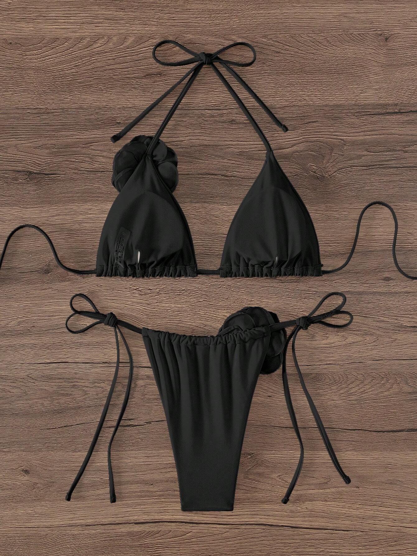 Black Rose - Triangle Bikini with push-up cups