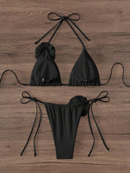 Black Rose - Triangle Bikini with push-up cups
