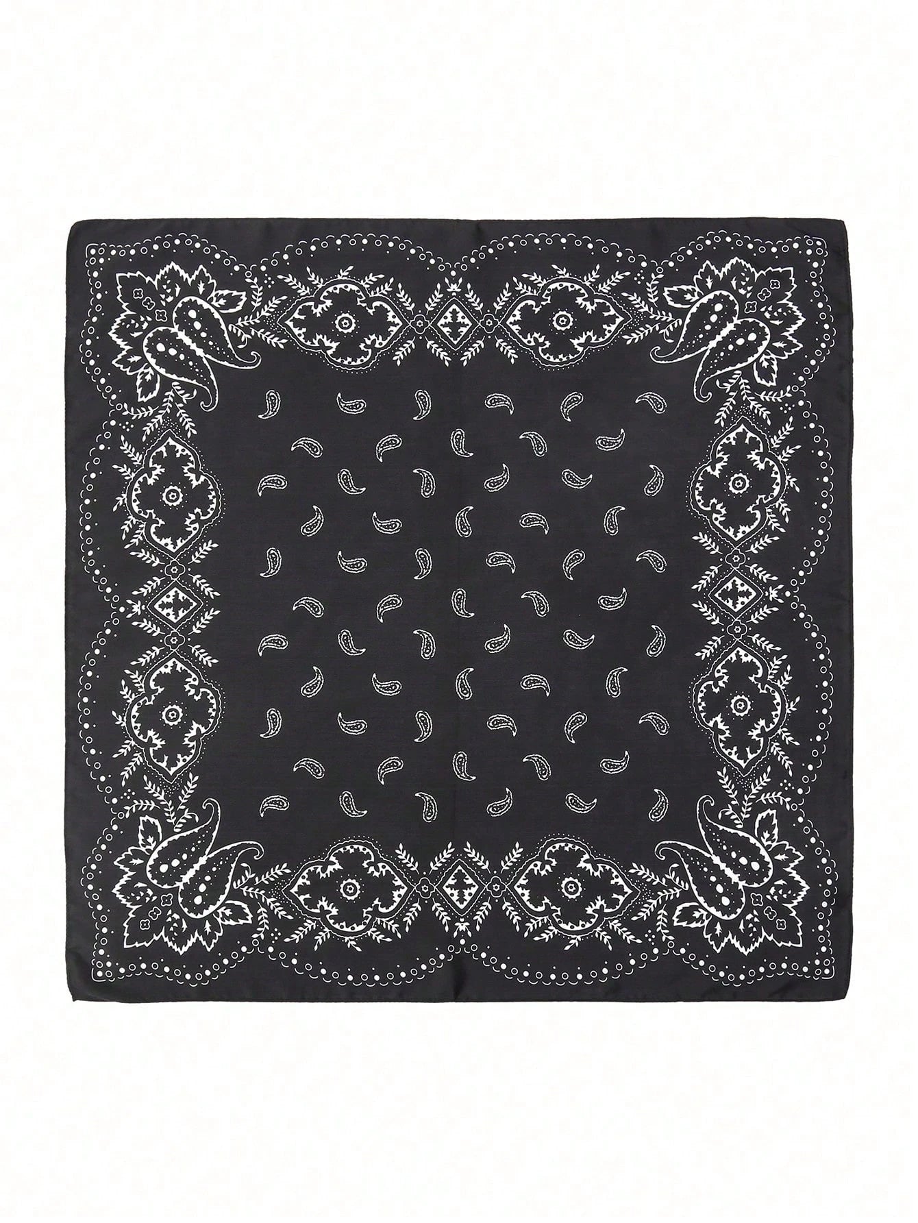 1Pc Women Bandana Style Paisley Print Silky Square Scarf Head Wrap Hair Accessory, Suitable for Daily Use