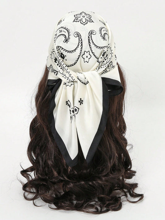 1Pc Women'S Geometric Printed Bandana, Scarf, Headband for Daily Use Bandana,Hair Band,Head Band Ideal for Dressing up Your Look