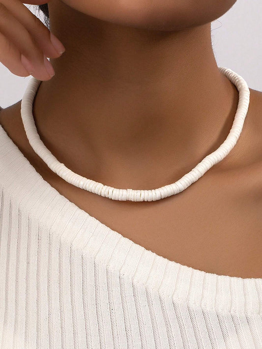 1Pc Shell Decor Vacation Necklace, Suitable for Women Daily Wear in Spring and Summer