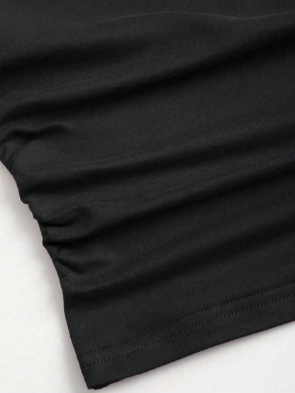 MOOSTA Scoop Neck Backless Halter Crop Top and Side Slit Skirt Set